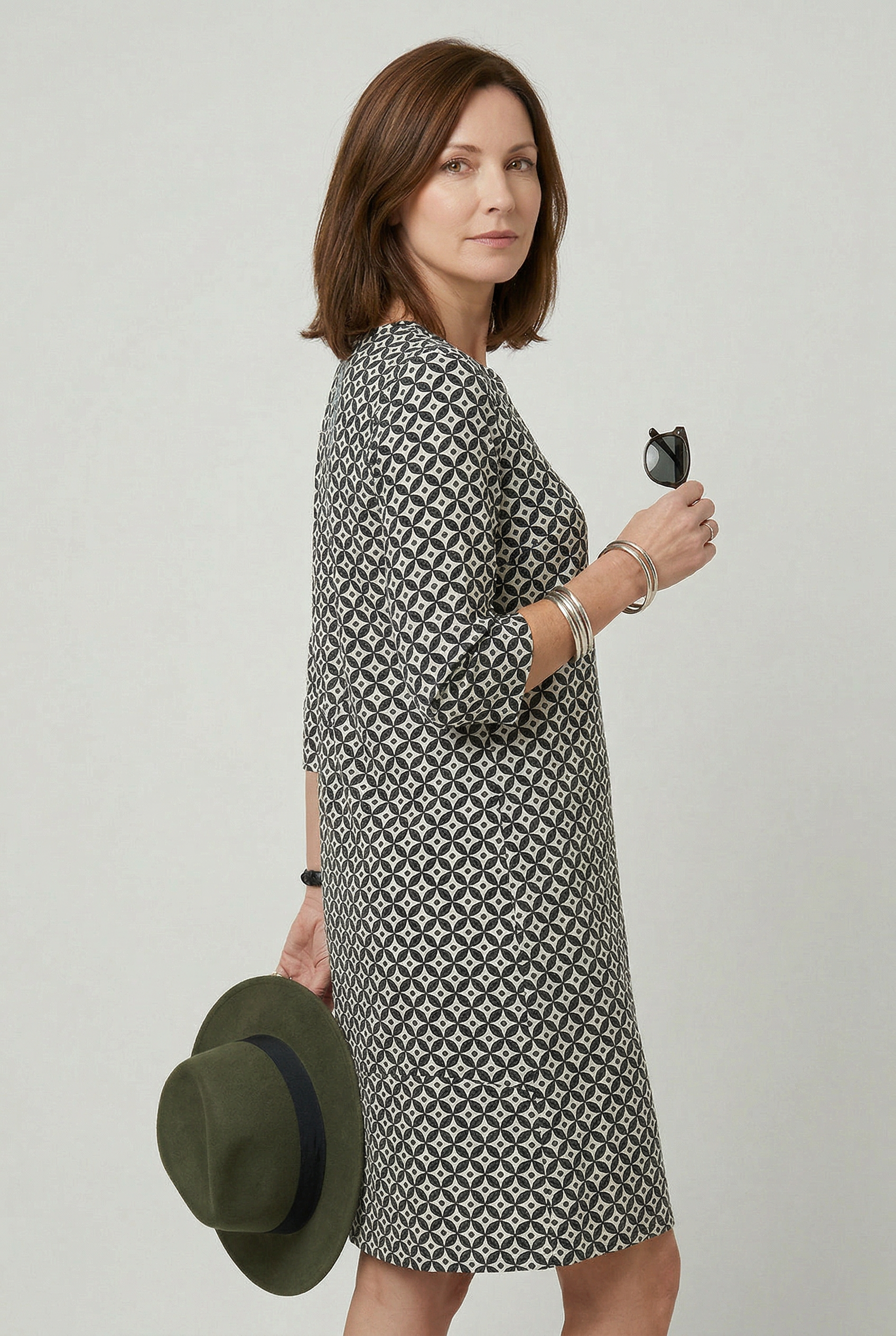 Women’s Summer Dresses | Vintage Print Split Neck - 5