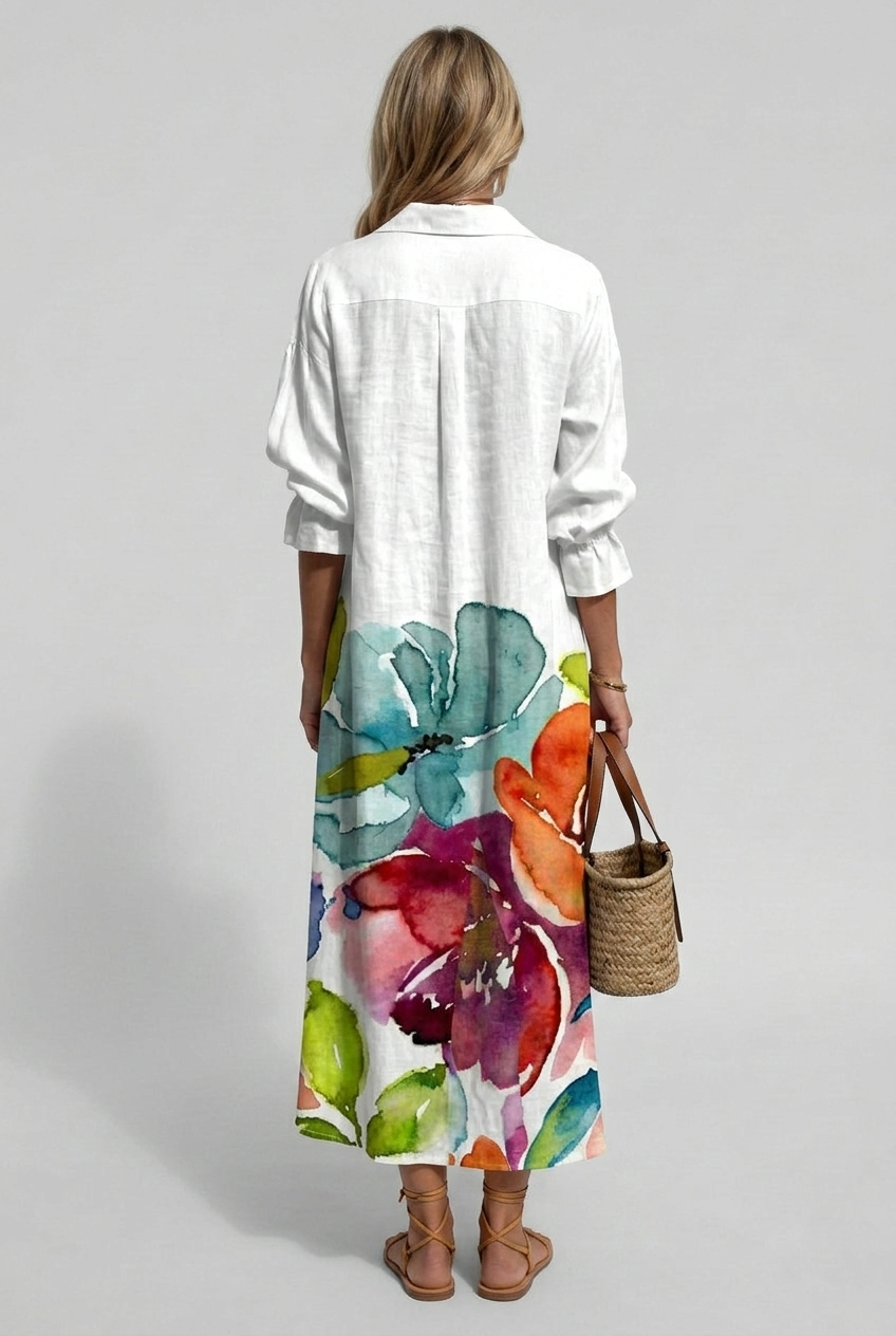 Women’s Summer Printed Shirt Dress | Maxi - 2