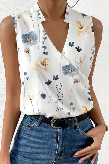 Women’s Summer Top | Sleeveless Wrap V Neck - 6