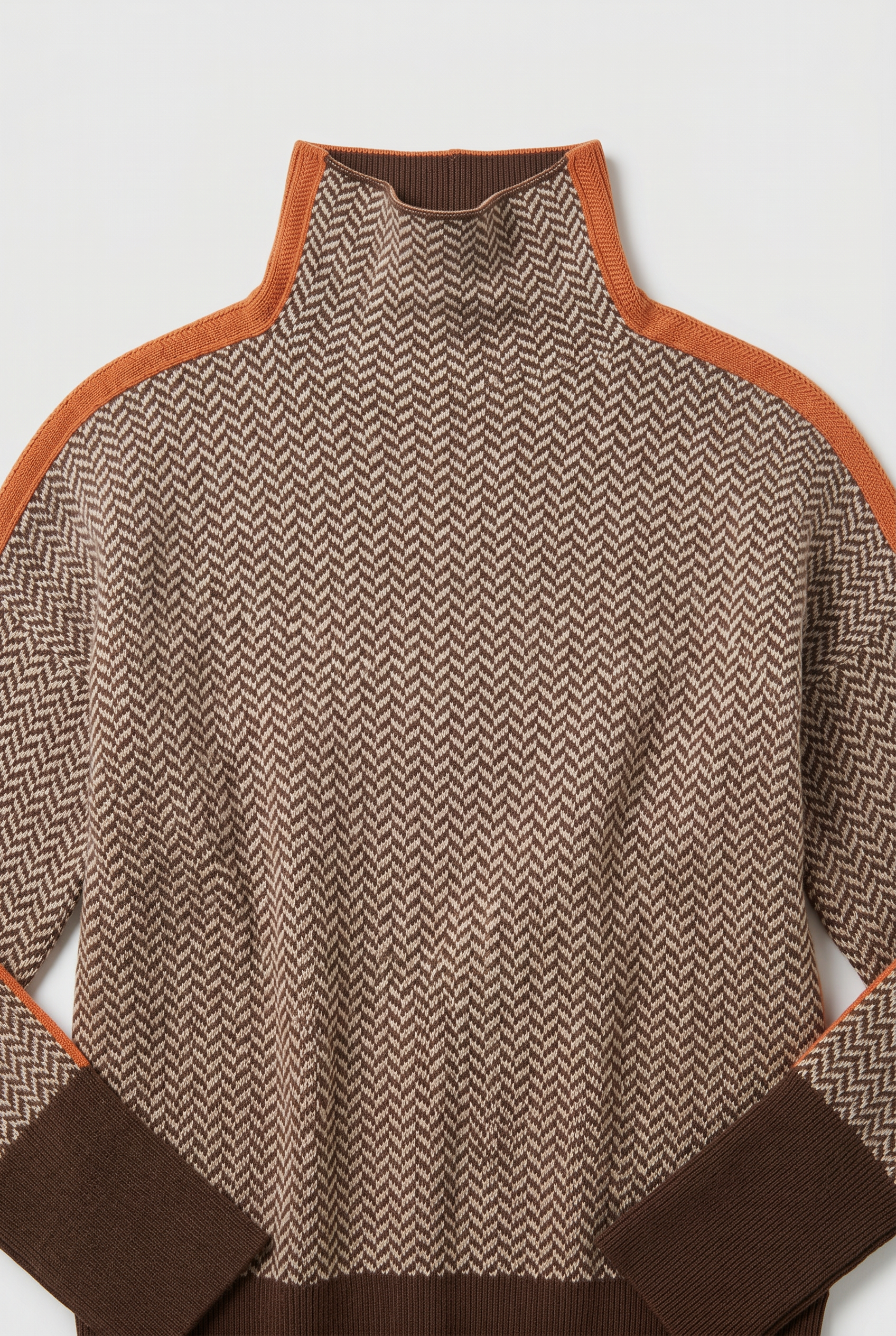 Women's Sweatshirt | Turtleneck Contrasting Stripes-3