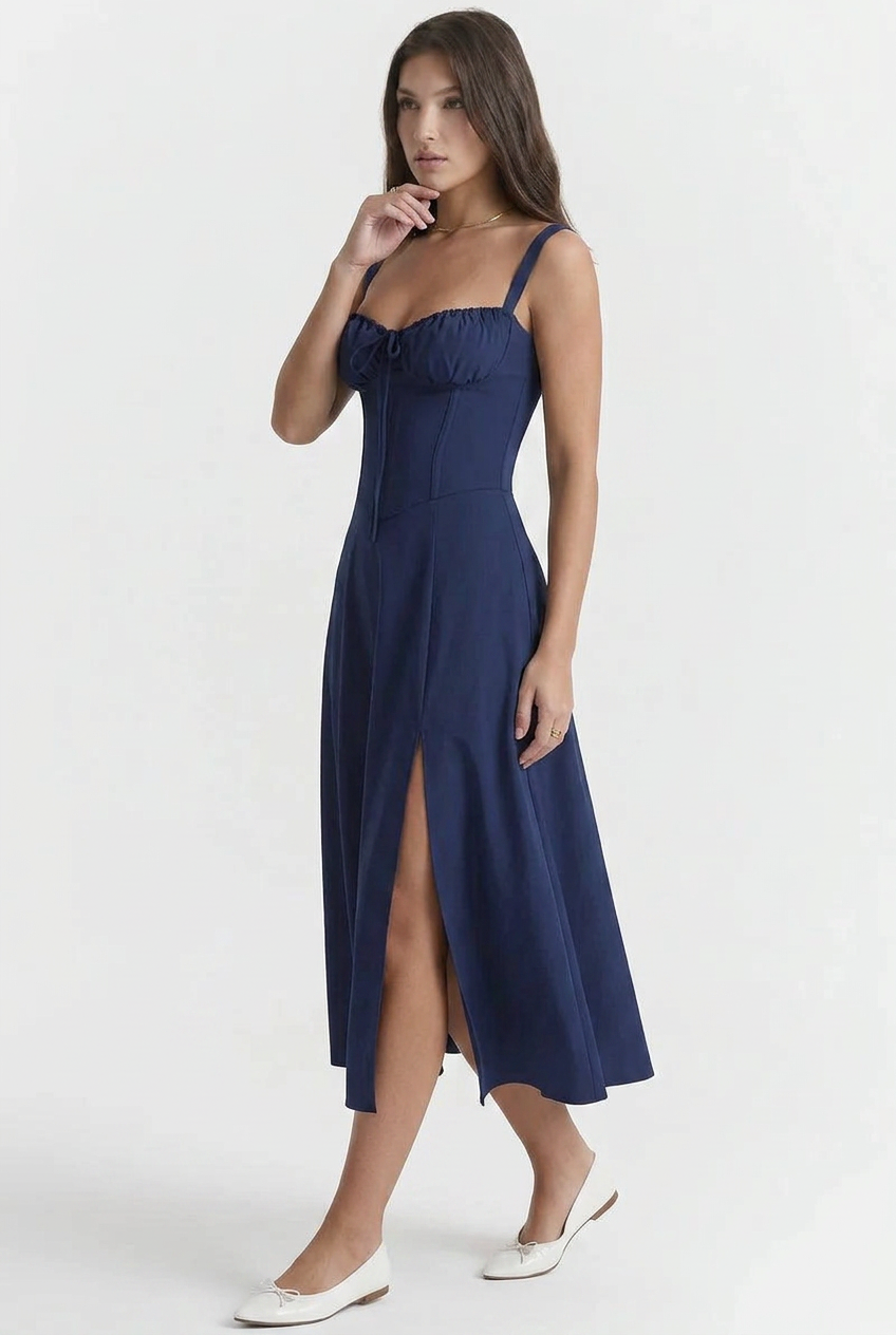 Women’s Sweetheart Neck Sleeveless Summer Dress | Midi - 10