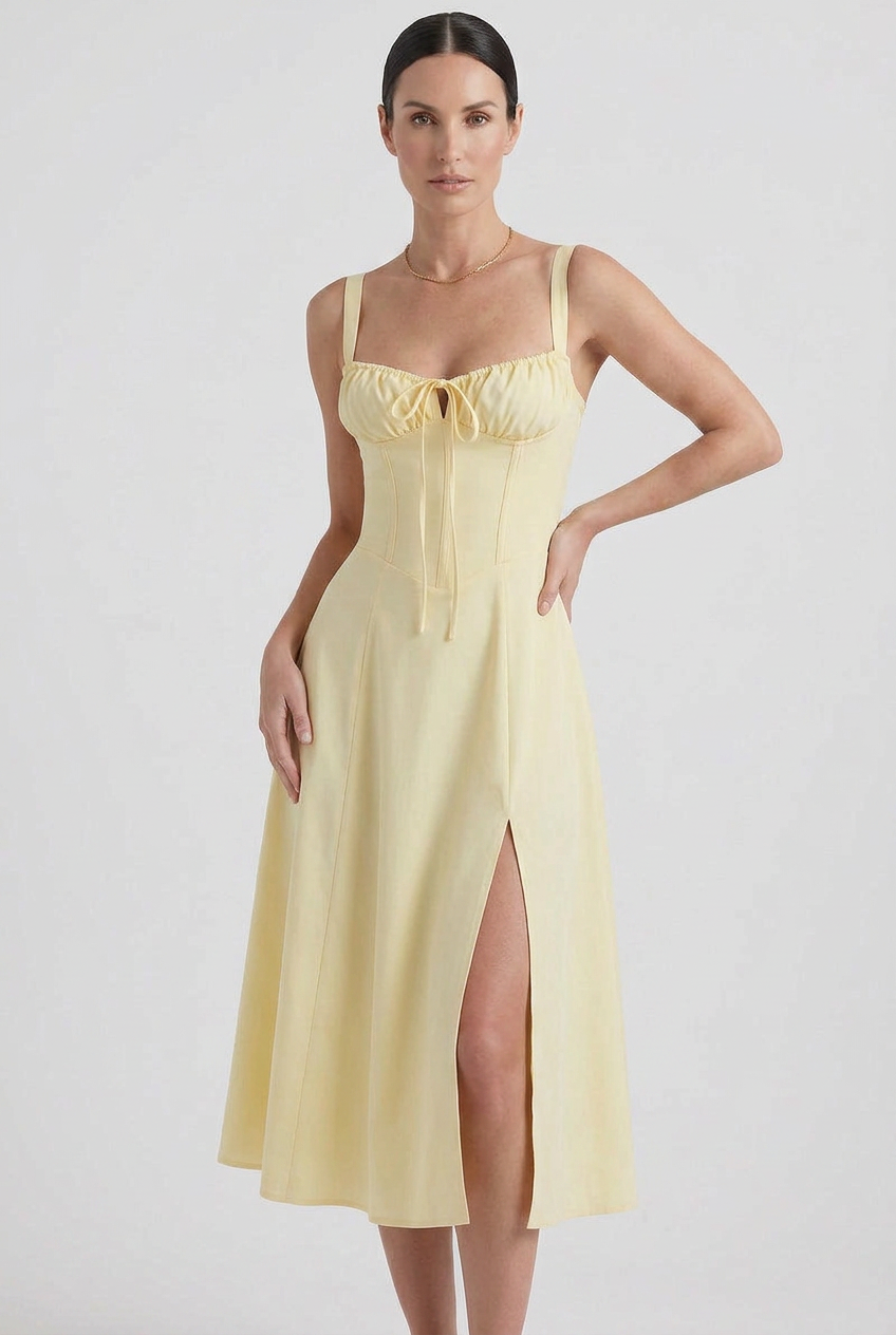 Women’s Sweetheart Neck Sleeveless Summer Dress | Midi - 8