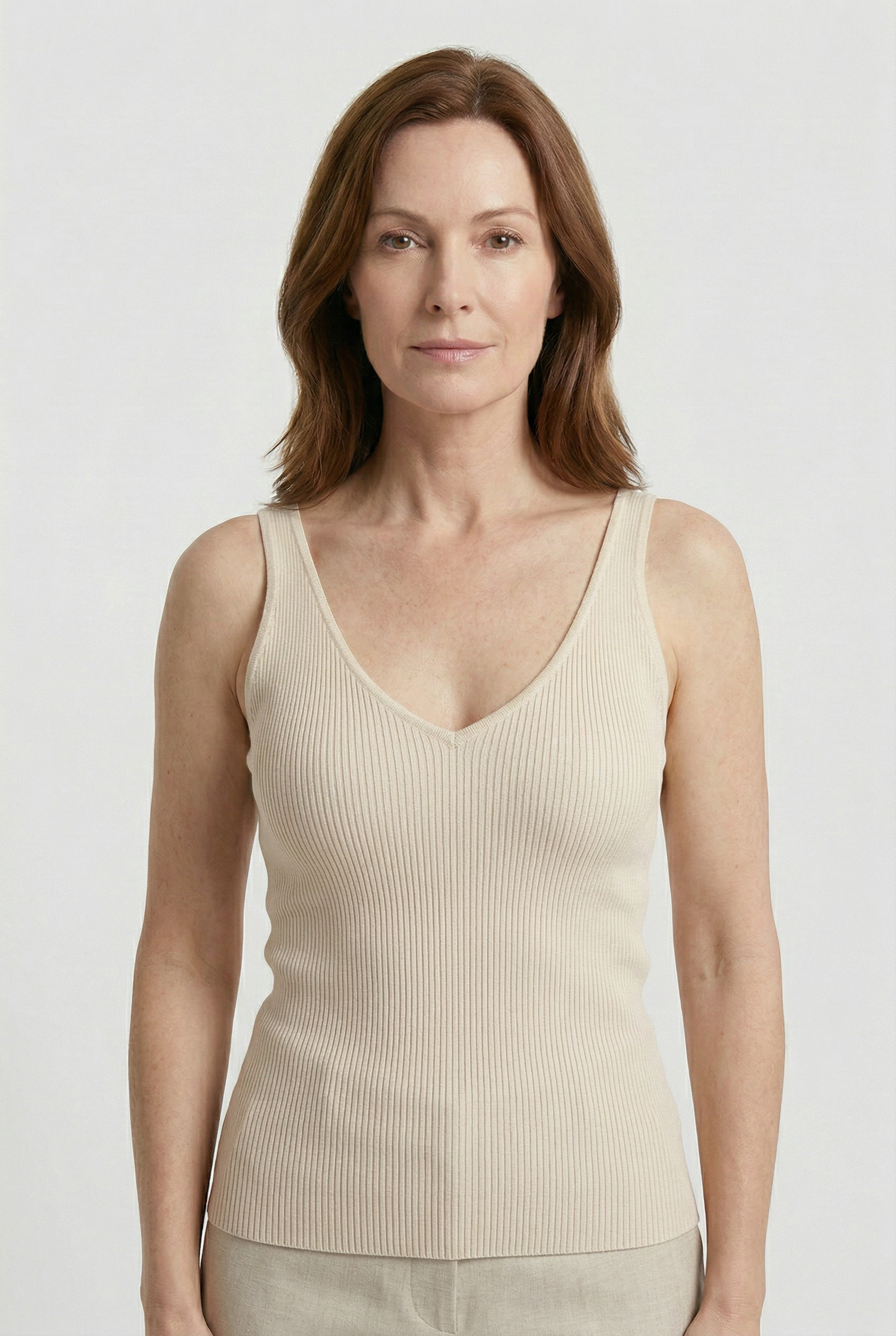 Women’s Tank Top | Ribbed V Neck - 1 