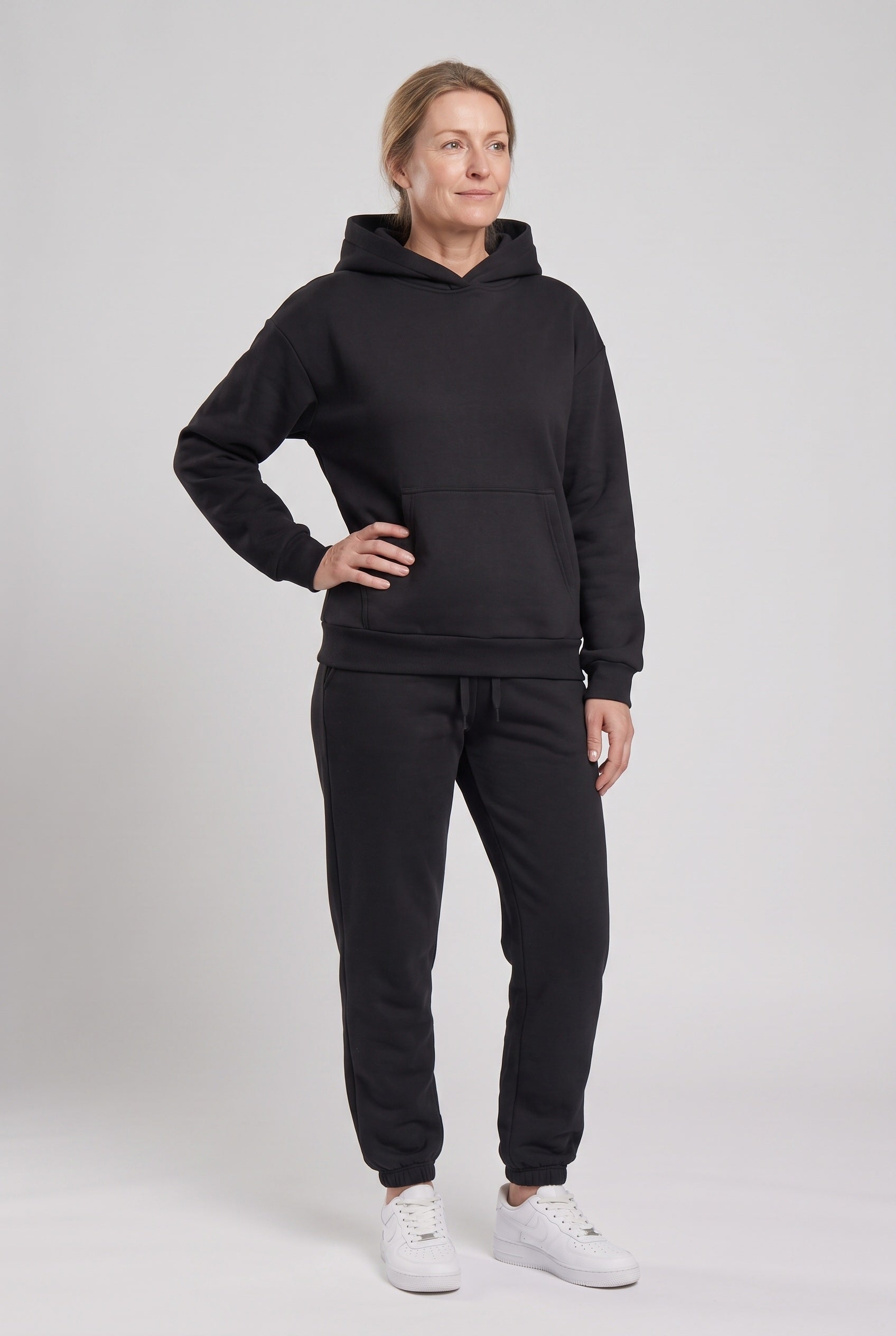 Women's Tracksuit | Hooded Jogger Set - Black