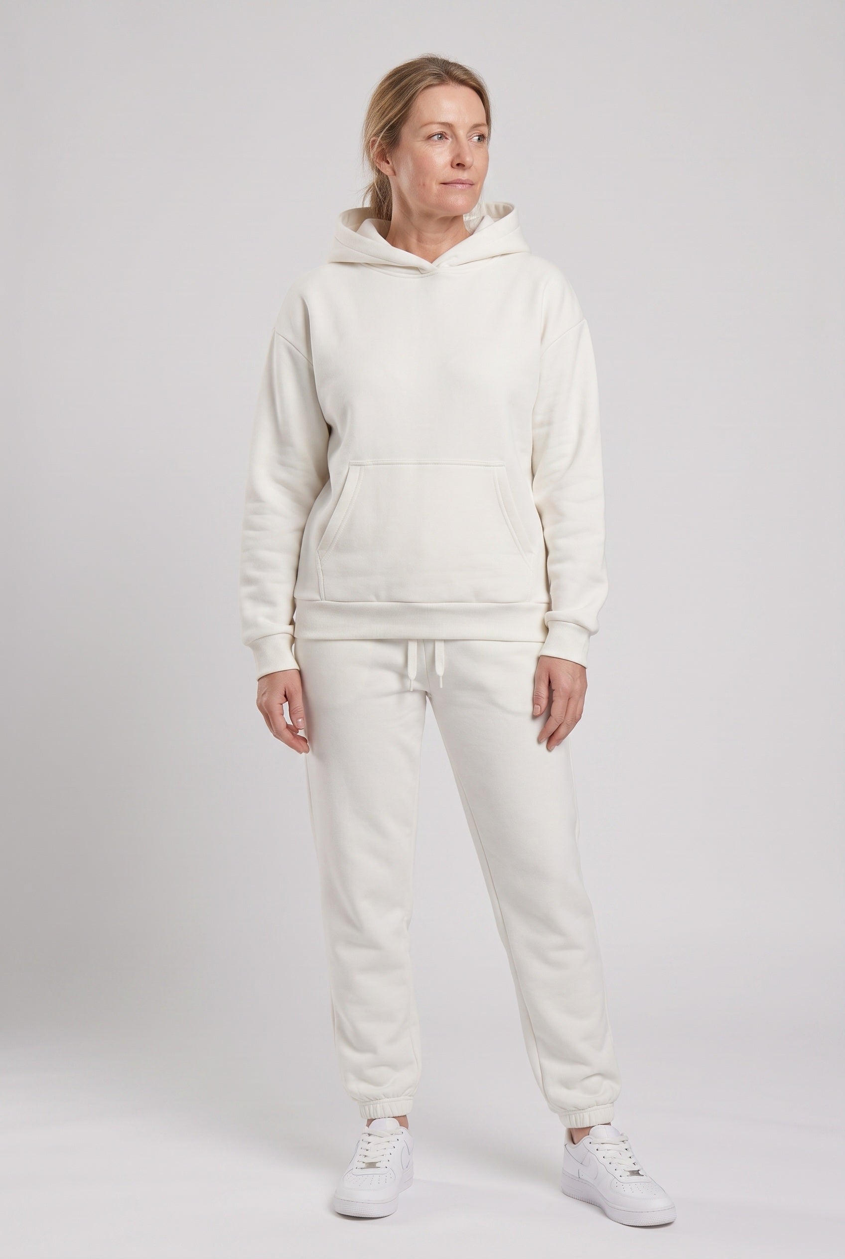 Women's Tracksuit | Hooded Jogger Set - White