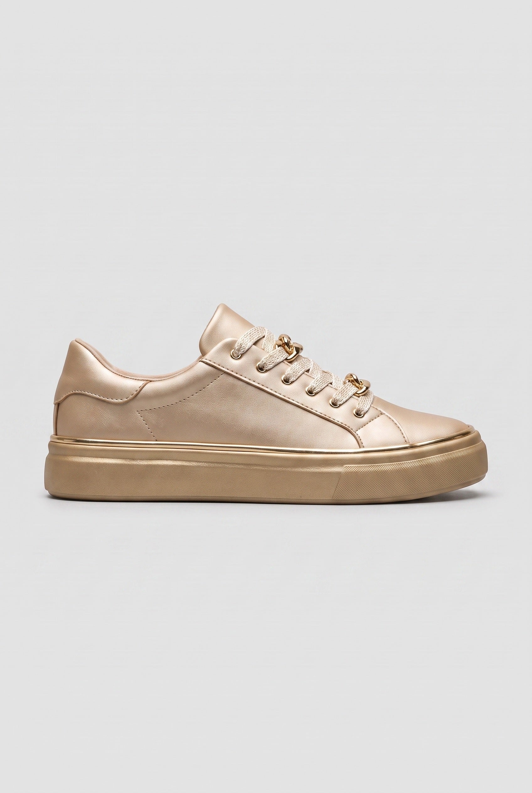Women's Trainers | Gold Chain Lace-Up - 2