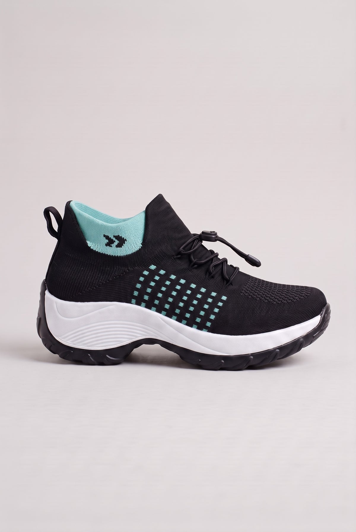 Women's Trainers | Knit Mesh Cushioned - Black Sky Blue