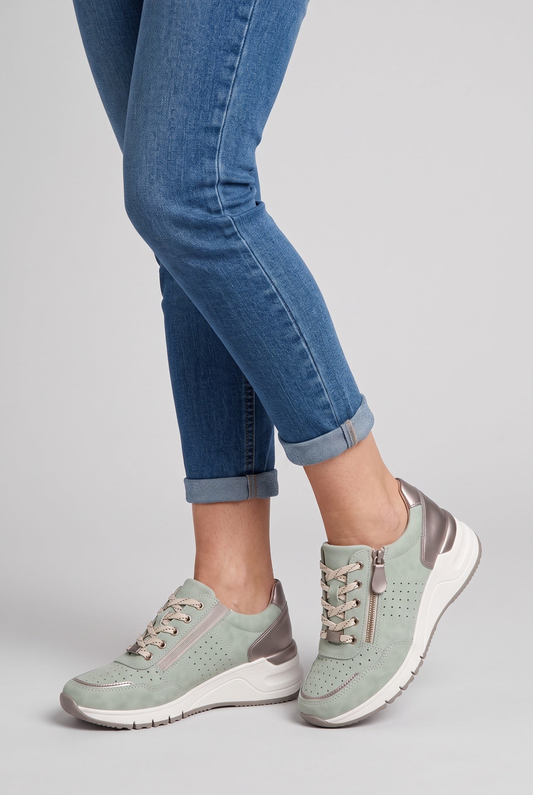 Women's Trainers | Wedge Zip Elastic Lace - 23