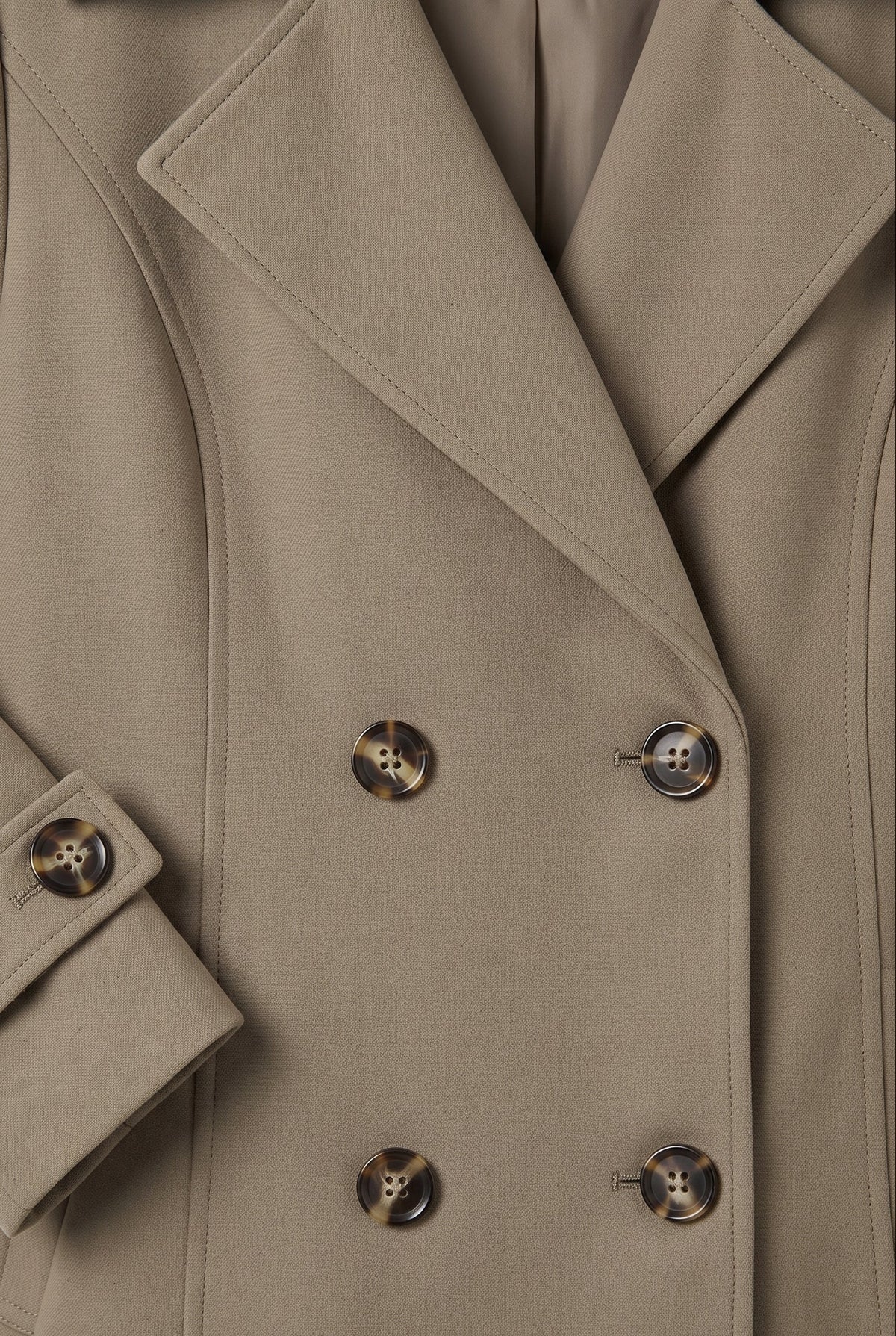 Women's Trench Coat | Double-Breasted Longline - Khaki detail