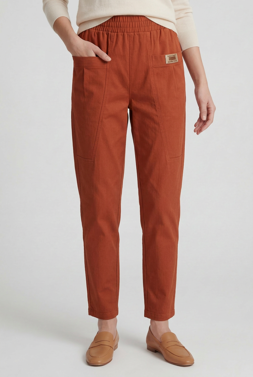 Women’s Trousers | Straight Leg with Elasticated Waist - 8
