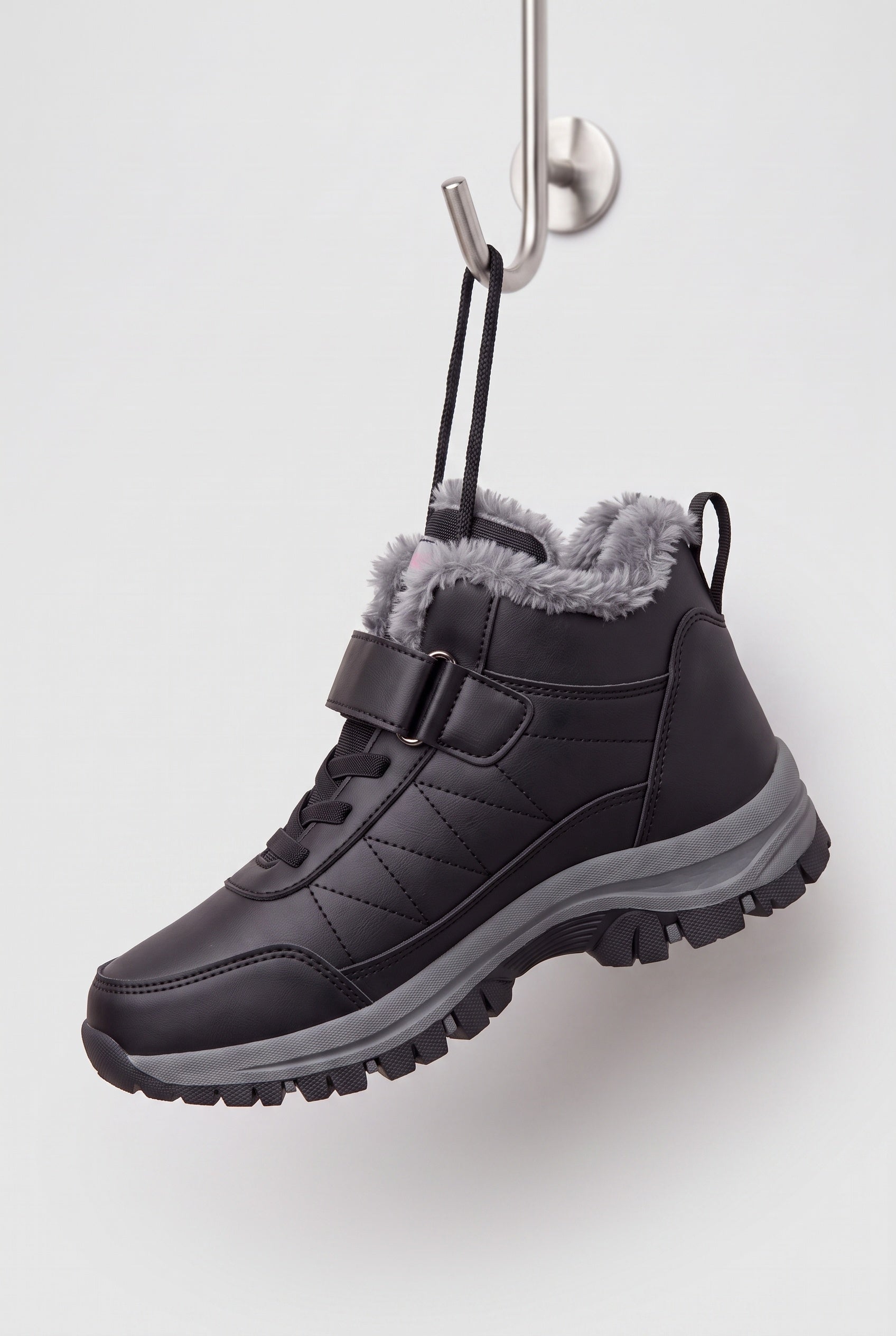 Women's Walking Boots | Lace-Up with Adjustable Strap - Black detail