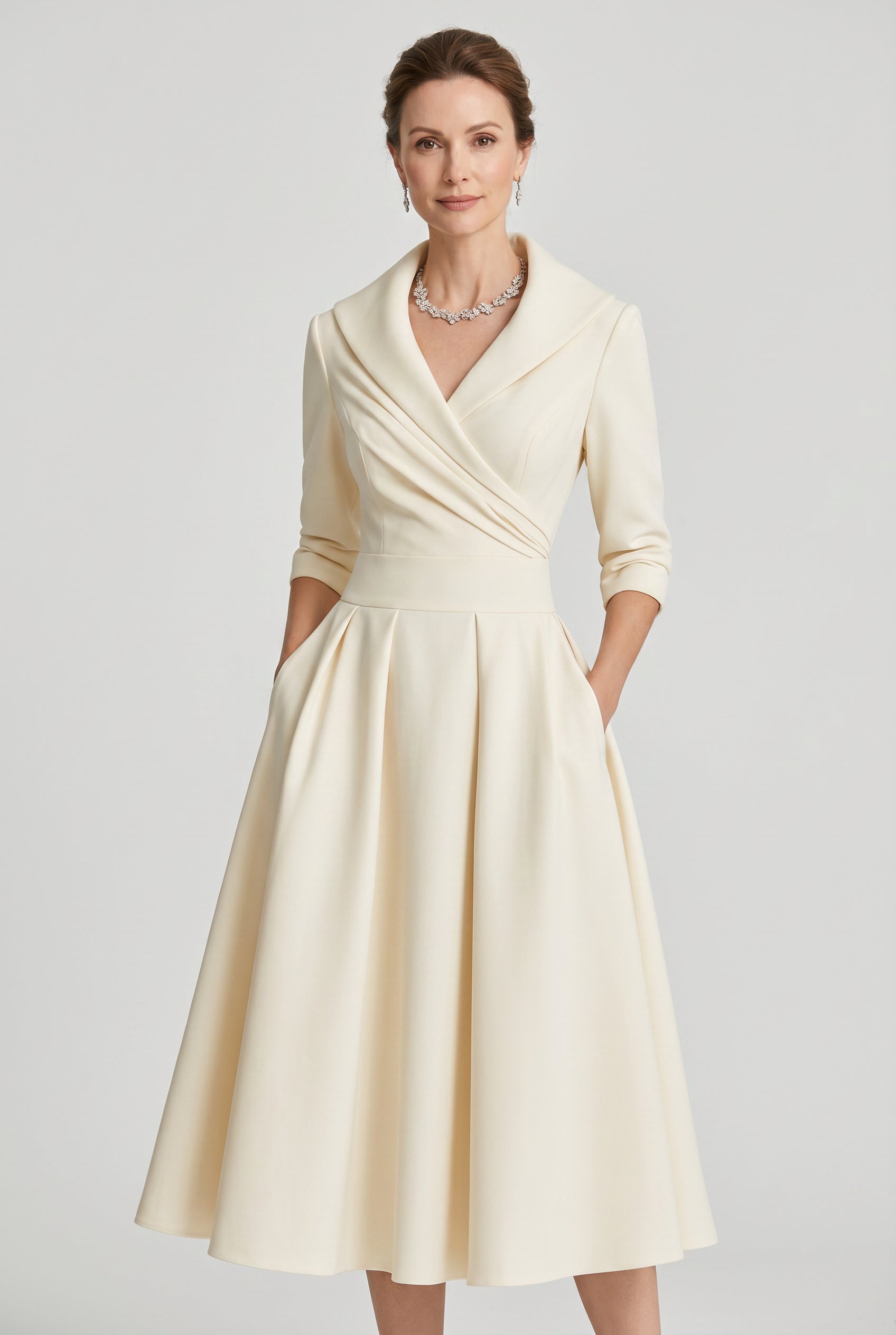 Women's Wrap Midi Wedding Guest Dress | Prom-6