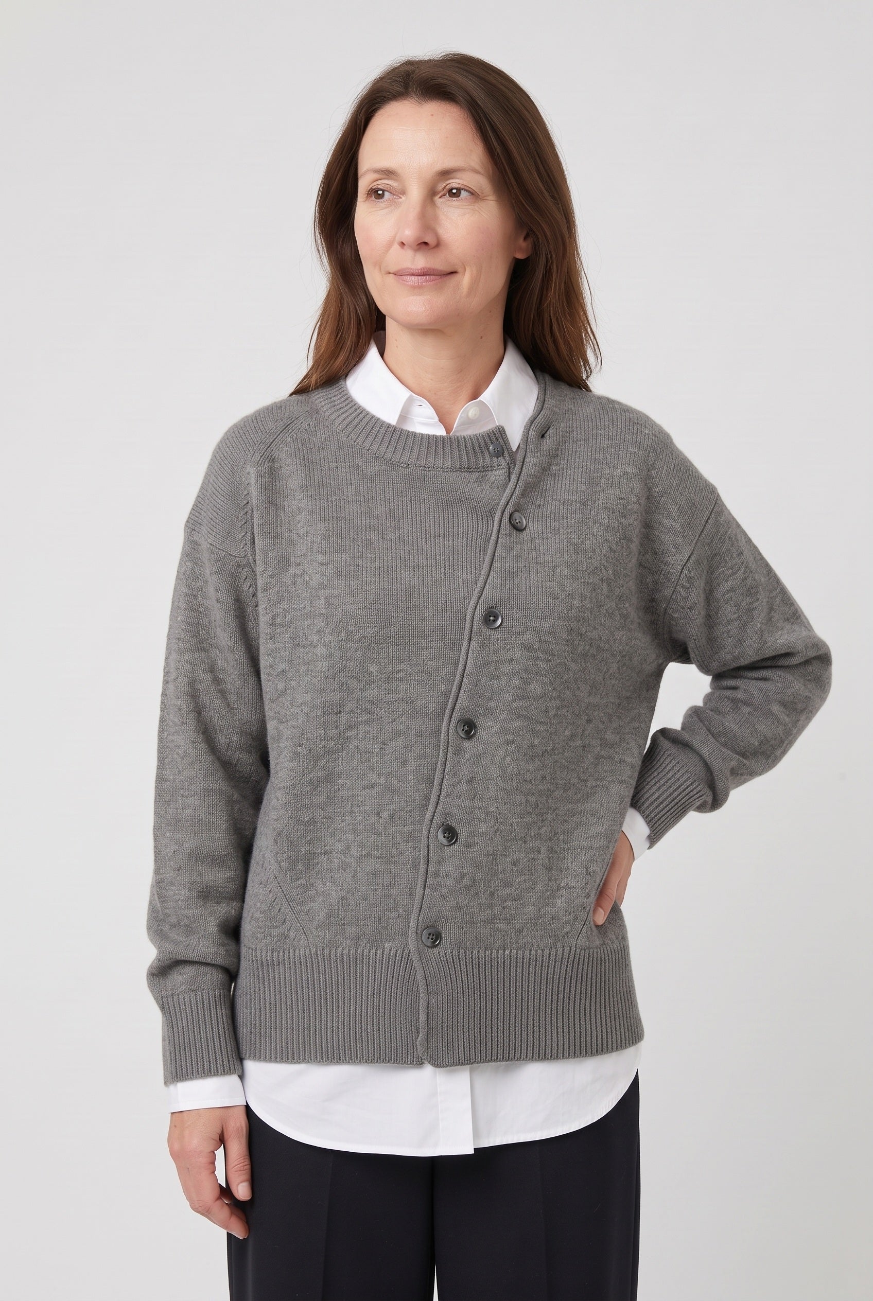 Women's Cardigan | Button-Front Drop Shoulder - 5