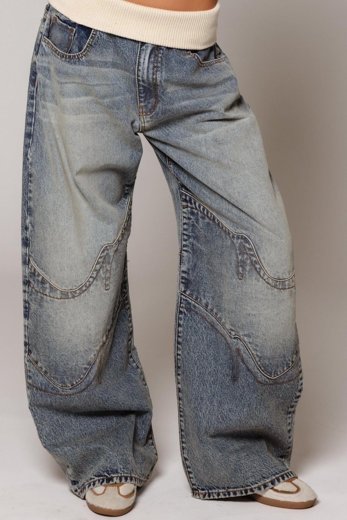 Women's Jeans | Baggy Wide Leg Washed - 1