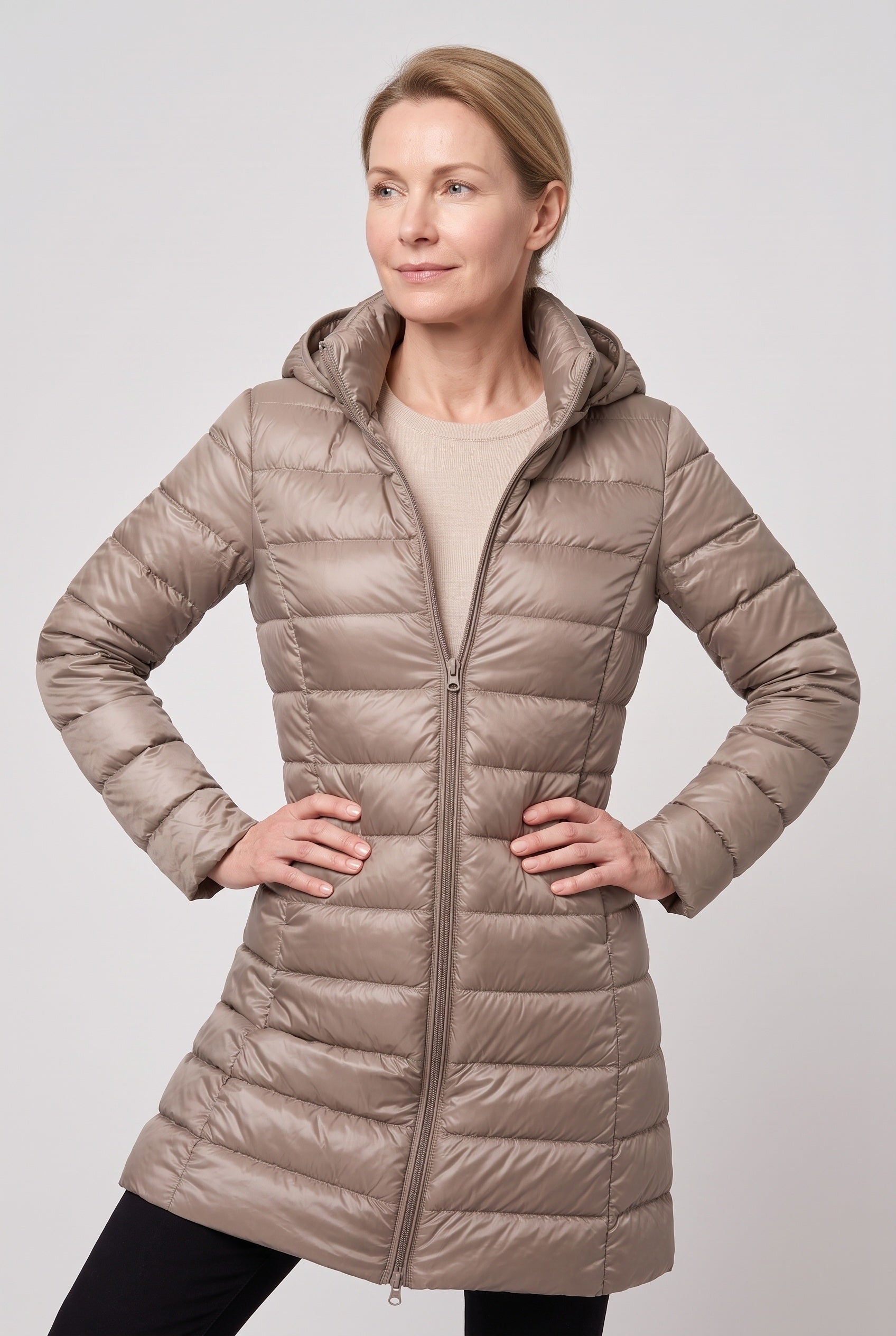 Women's Puffer Jacket | Hooded Longline - 5