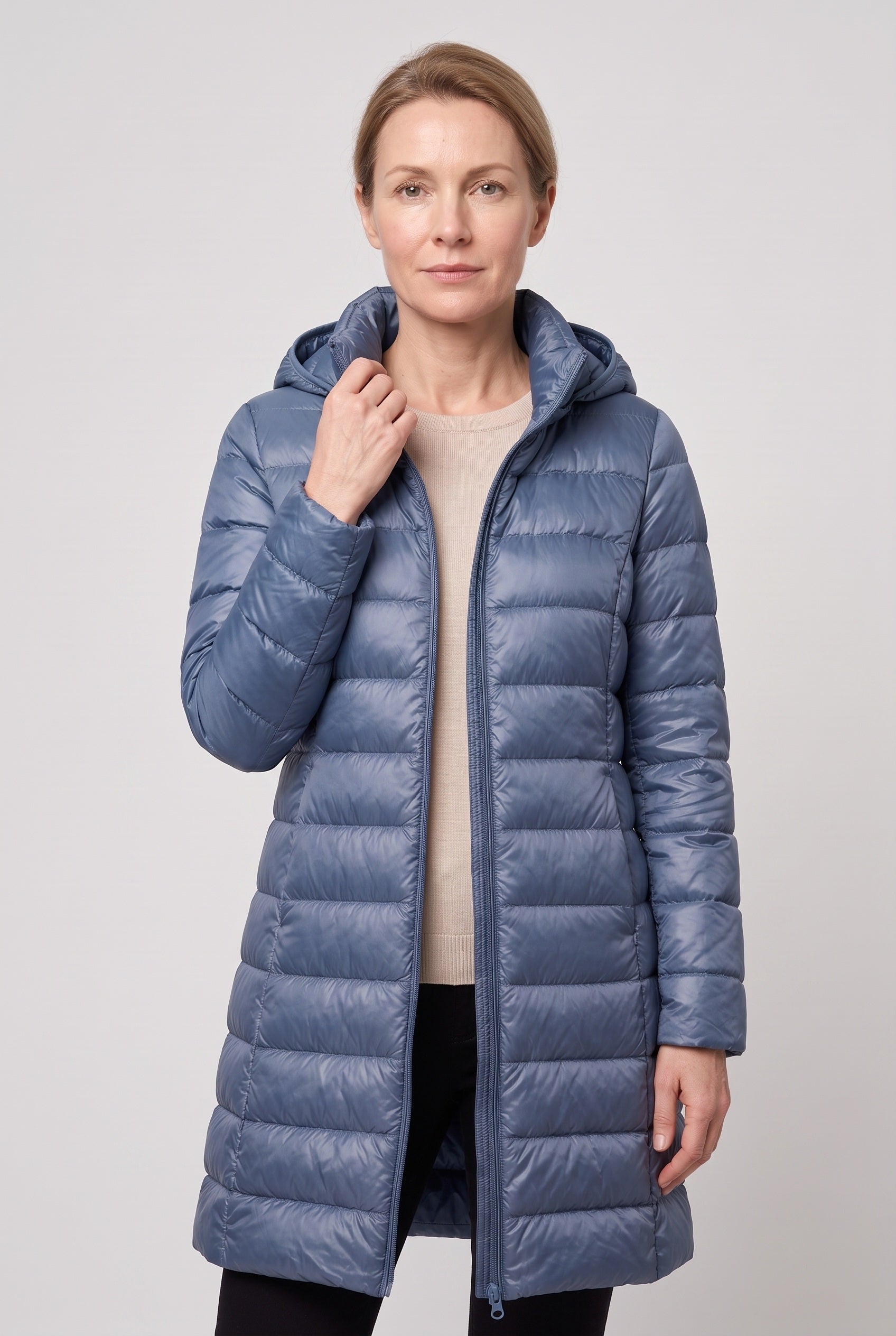 Women's Puffer Jacket | Hooded Longline - 7