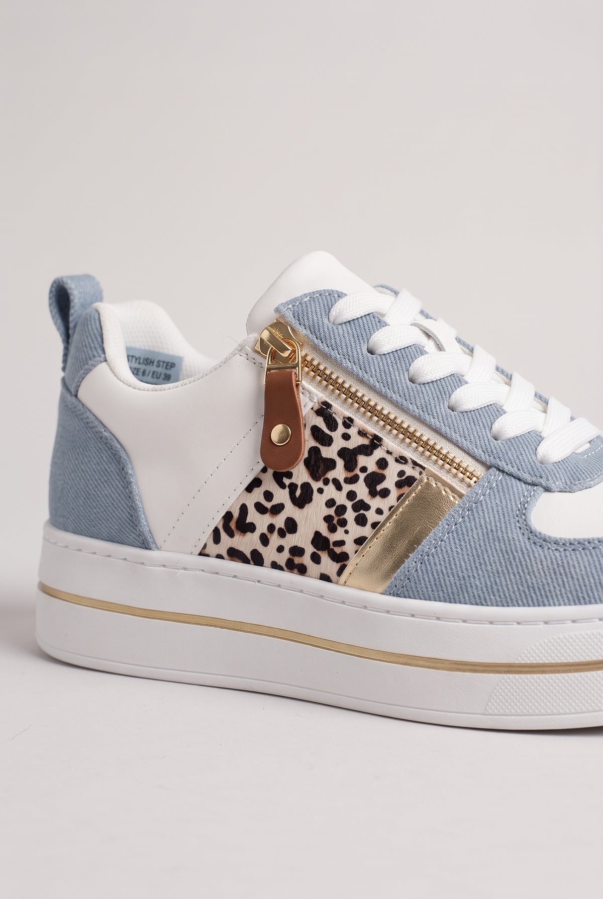 Women's Trainers | Denim Panel Side-Zip detail