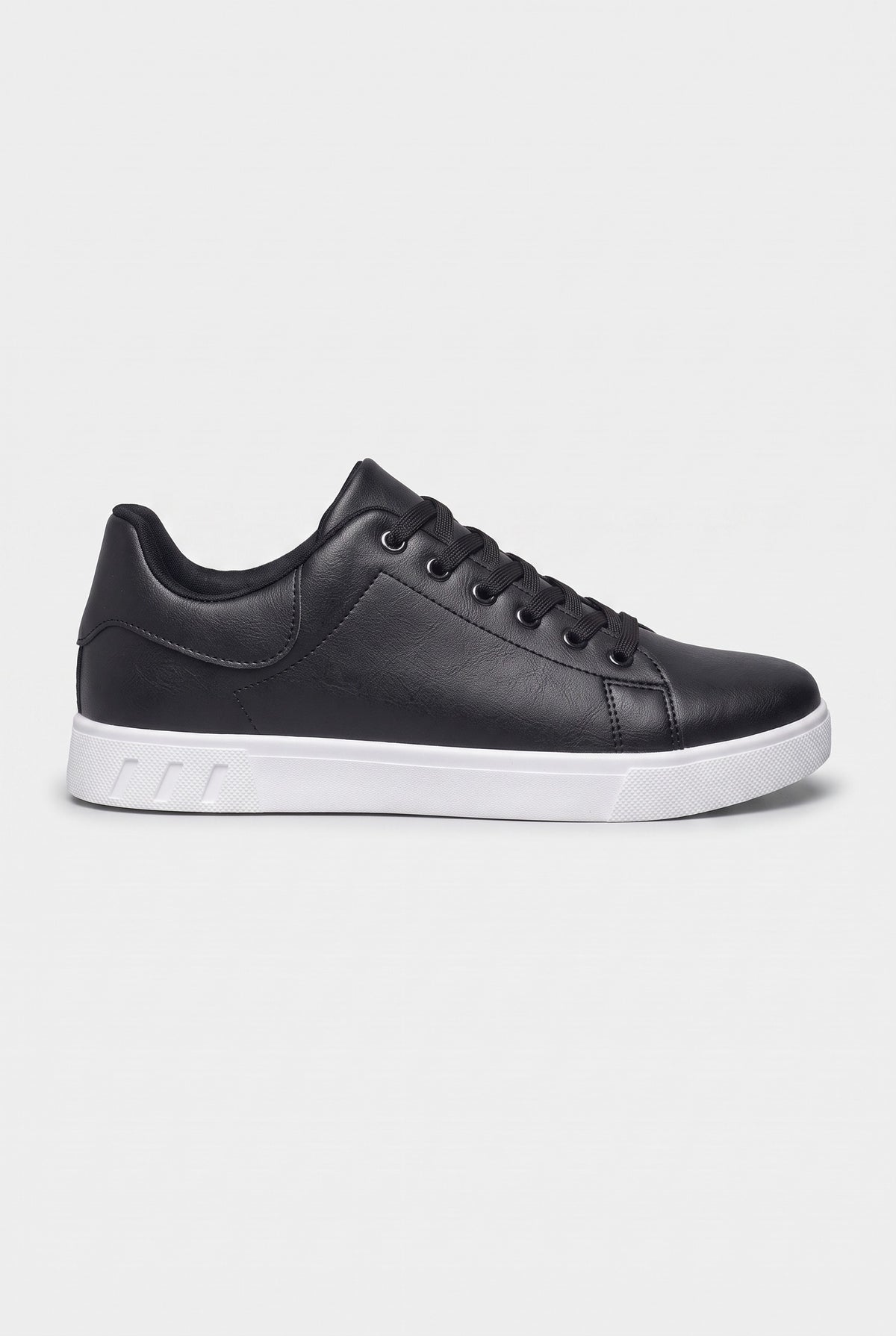 Men's Trainers | Leather-Look Cupsole - Black