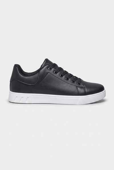 Men's Trainers | Leather-Look Cupsole - Black