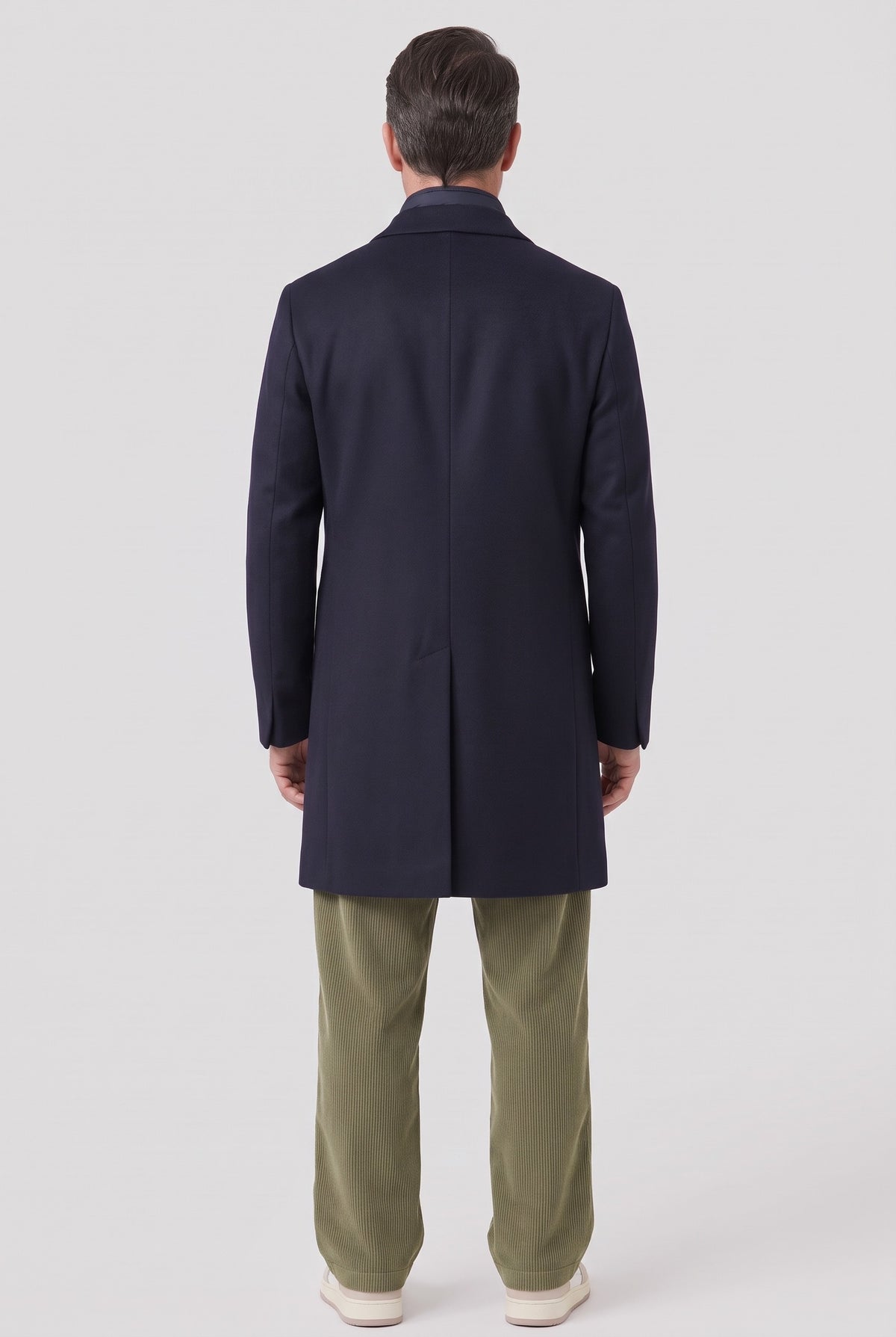 Men's Coat | Single-Breasted Notch Lapel - Navy back