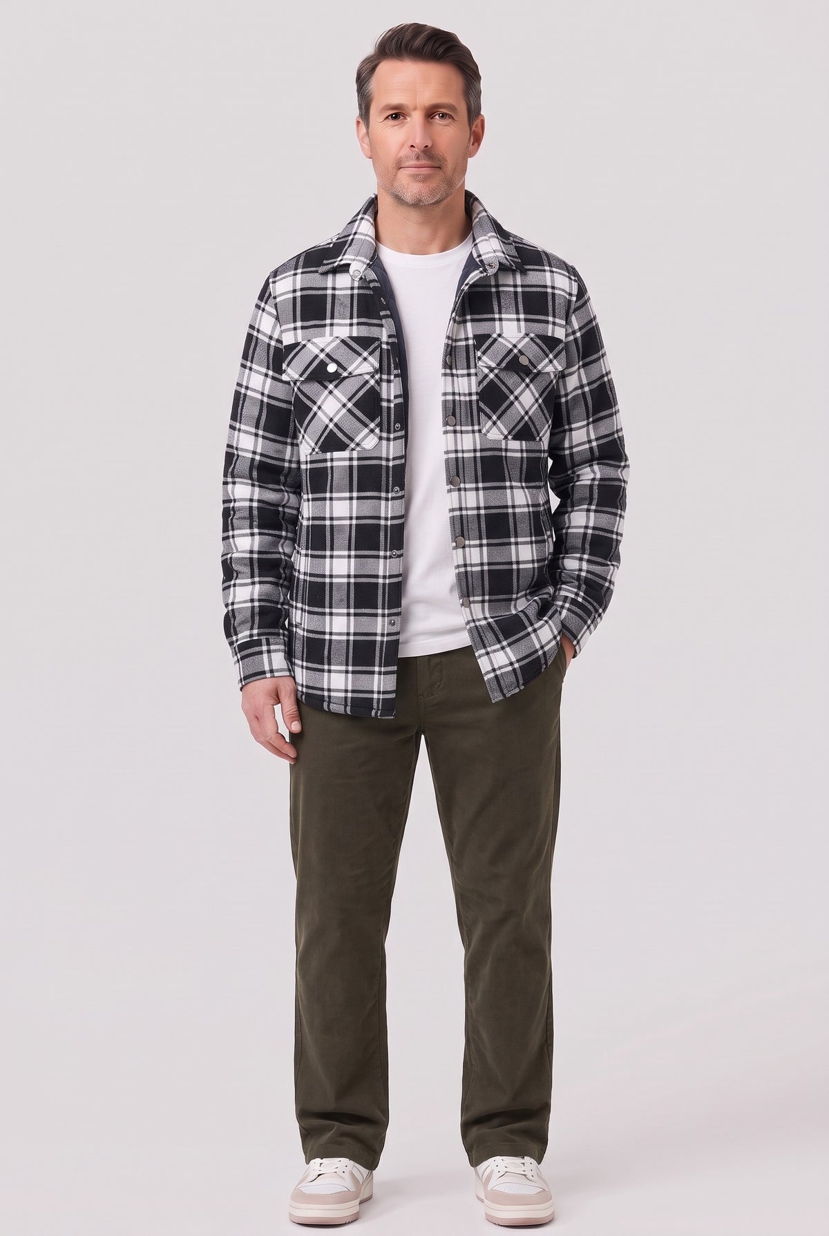 Men's Jacket | Quilted Flannel Check - Black