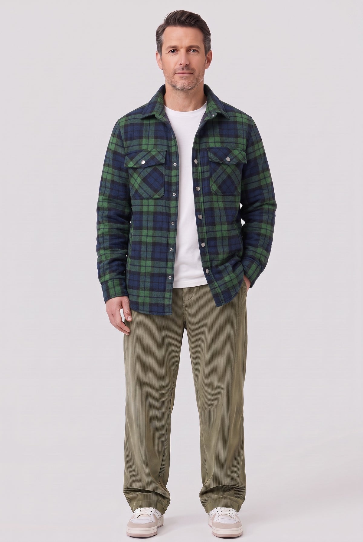 Men's Jacket | Quilted Flannel Check - Green