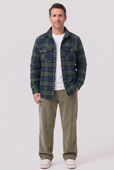 Men's Jacket | Quilted Flannel Check - Green