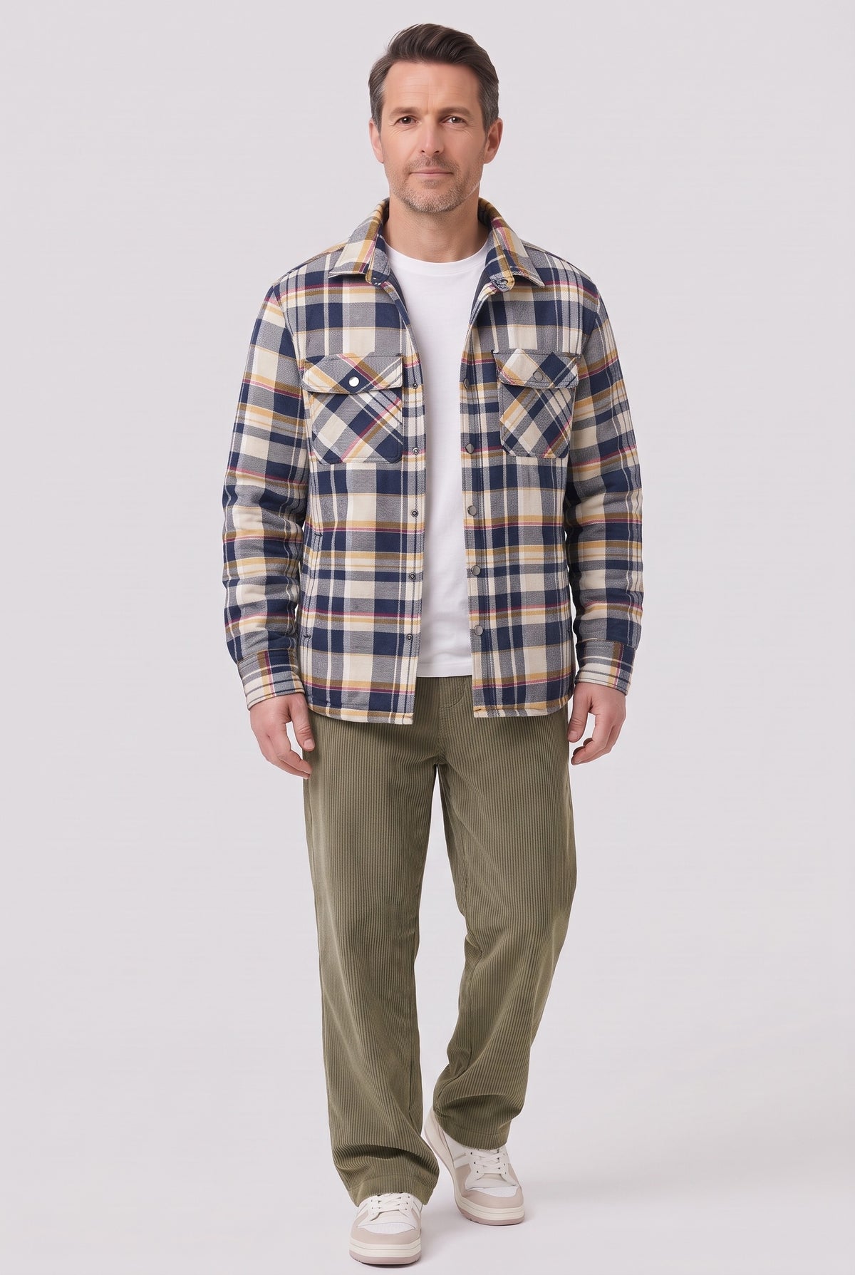 Men's Jacket | Quilted Flannel Check - Yellow
