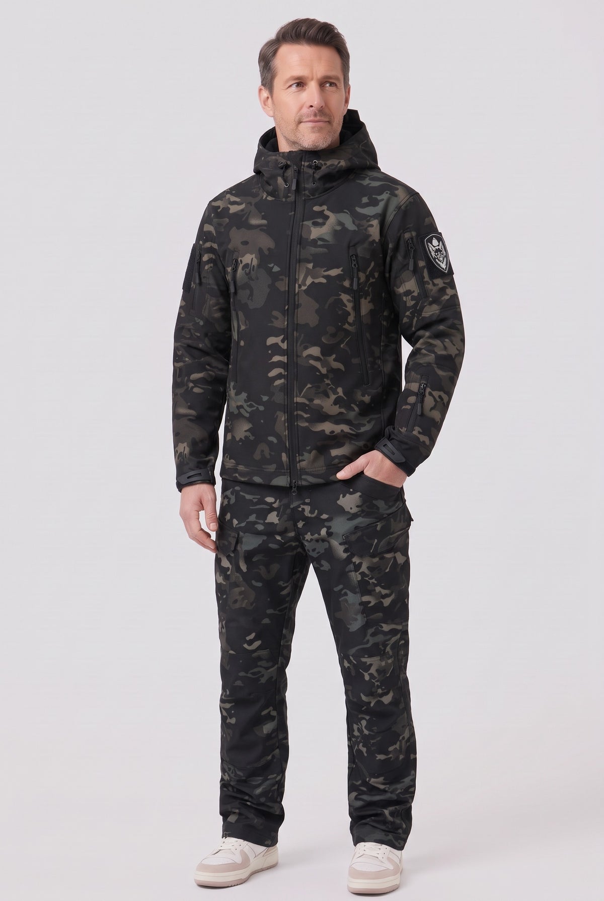 Men's Jacket | Tactical Softshell Utility Set - Dark Camo