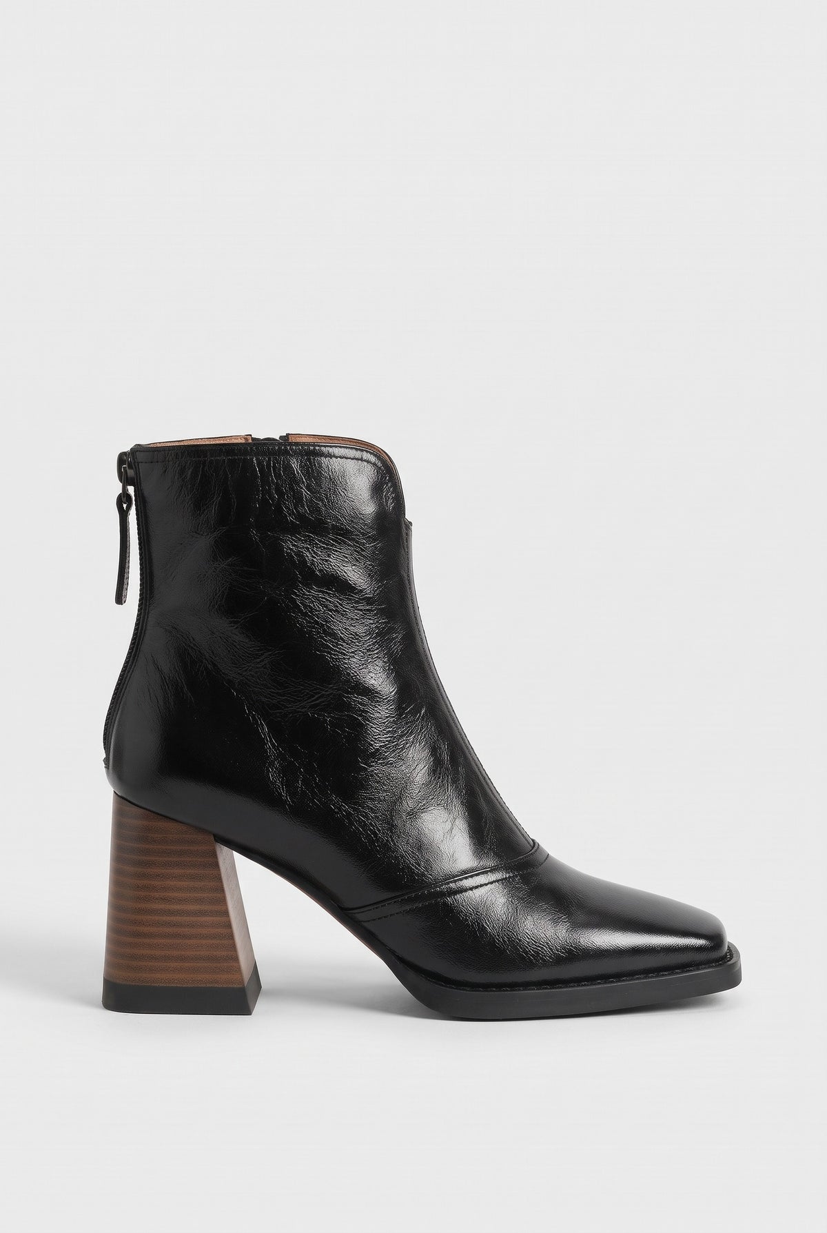 Women's Ankle Boots | Block Heel Square Toe - Black