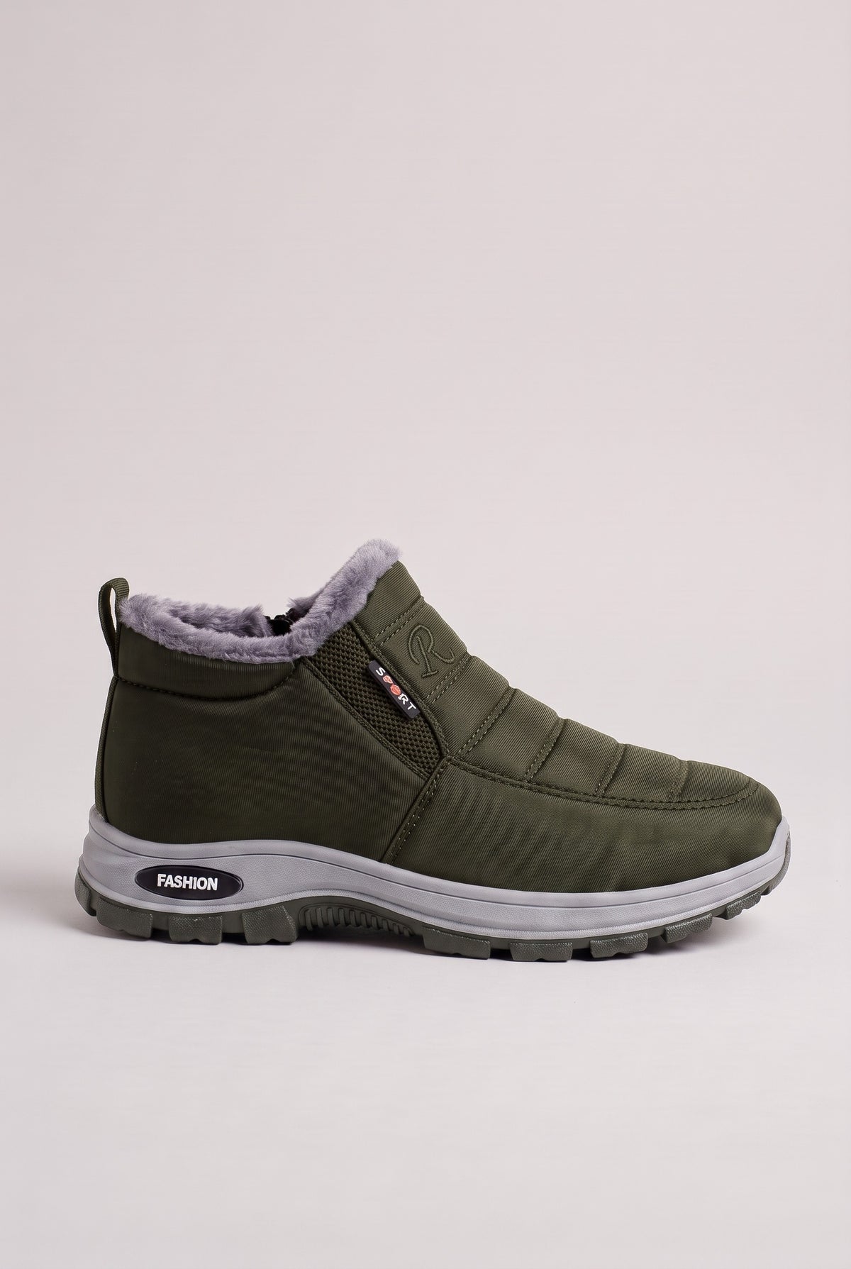 Women's Snow Boots | Fur-Lined Slip-On - Green