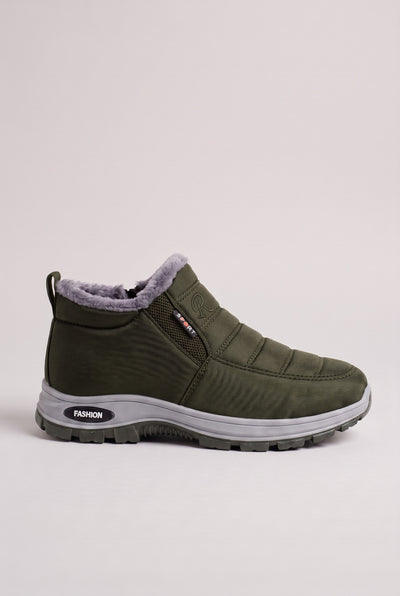 Women's Snow Boots | Fur-Lined Slip-On - Green