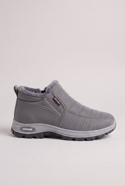 Women's Snow Boots | Fur-Lined Slip-On - Grey