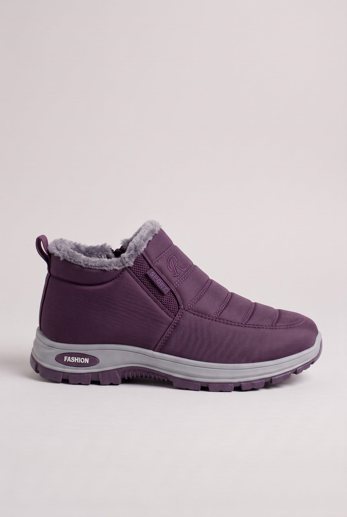 Women's Snow Boots | Fur-Lined Slip-On - Purple
