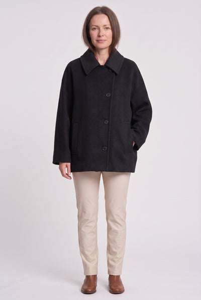 Women's Coat | Oversized Short Lapel - Black