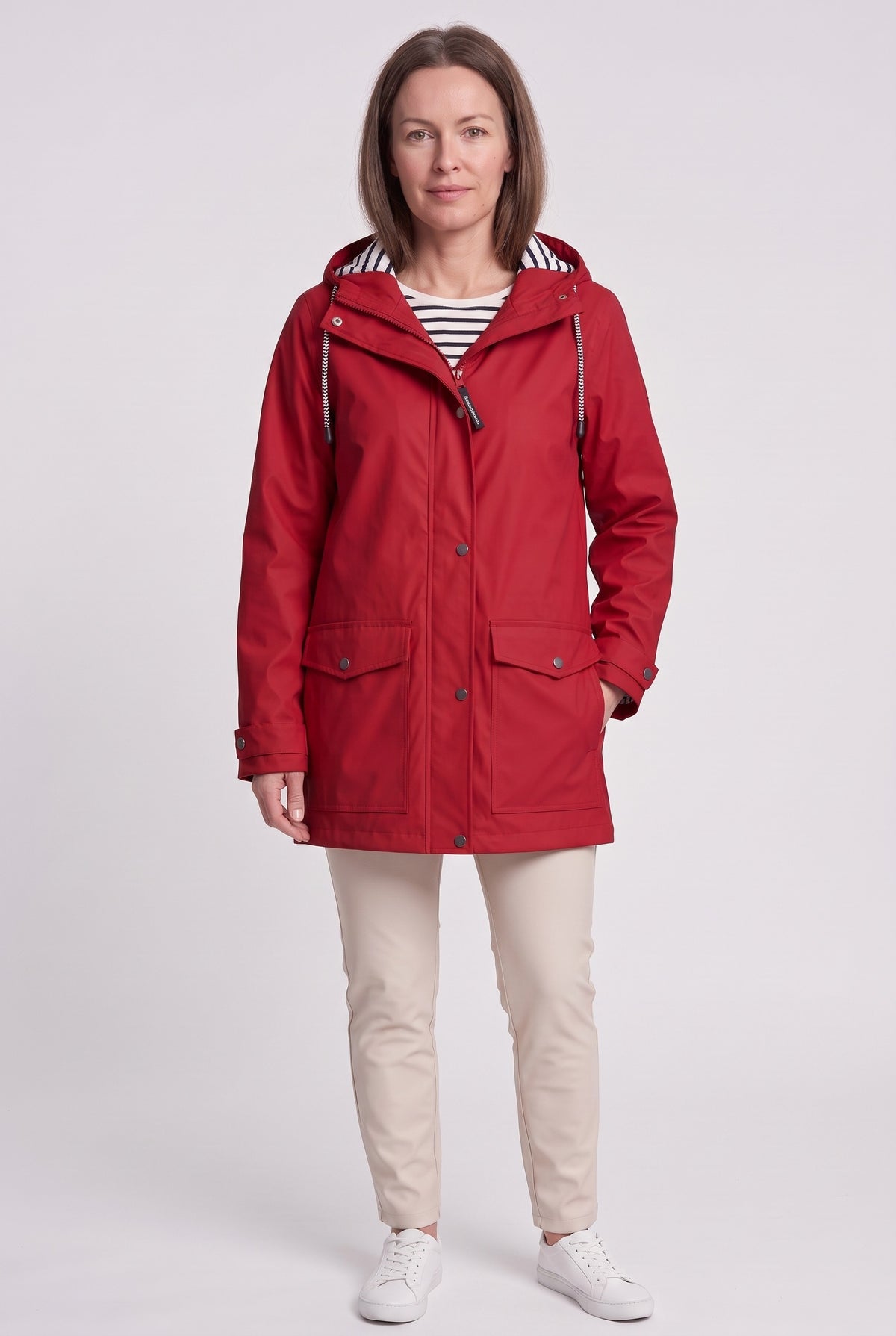 Women's Jacket | Hooded Waterproof Rain - Red