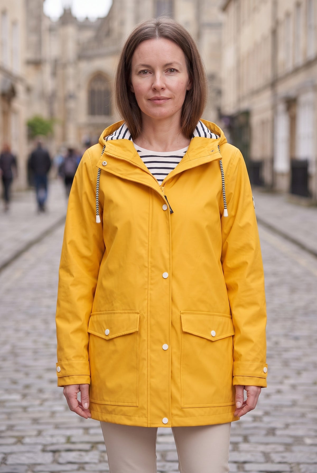 Women's Jacket | Hooded Waterproof Rain - Yellow lifestyle